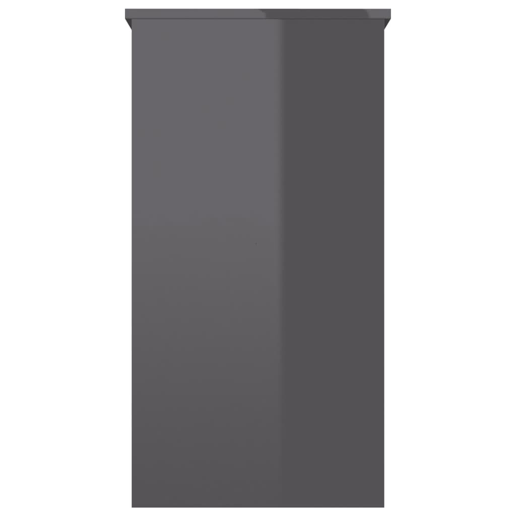 Desk High Gloss Grey 80x40x75 cm Chipboard
